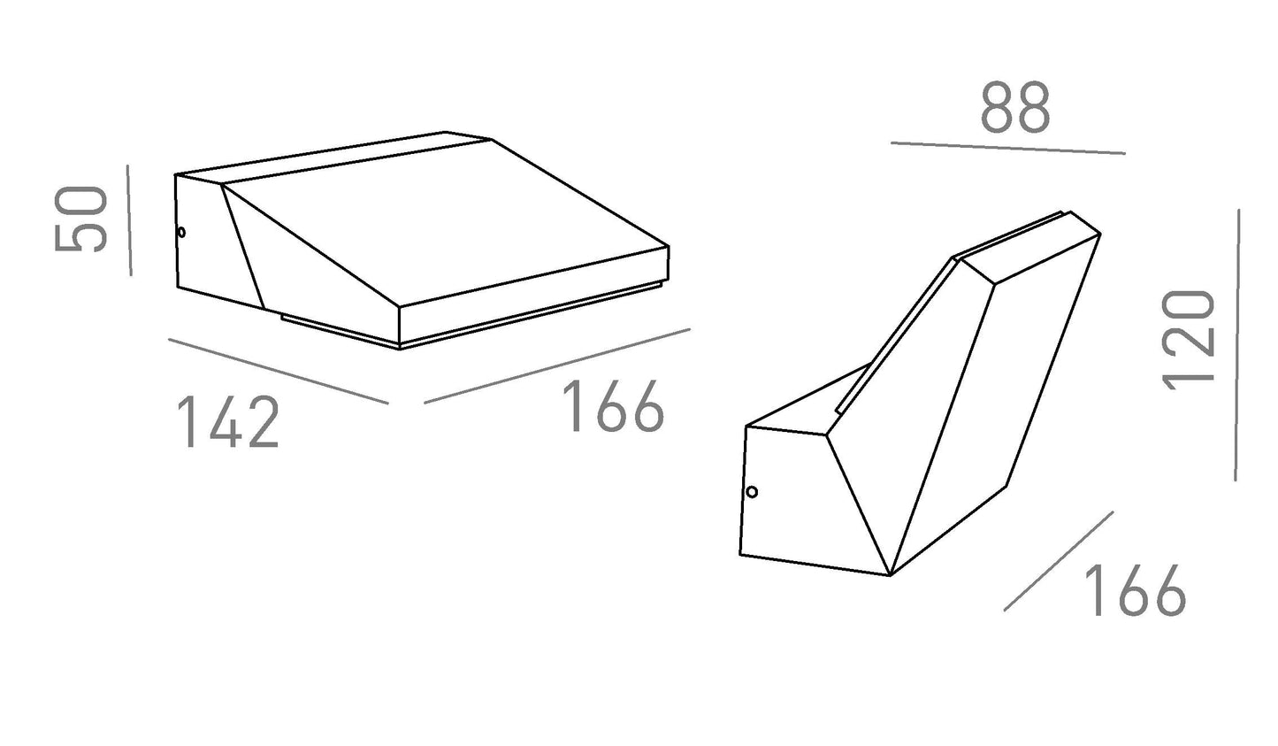 Aplica LED exterior IP65 12W | Lumina sus jos | 3000K