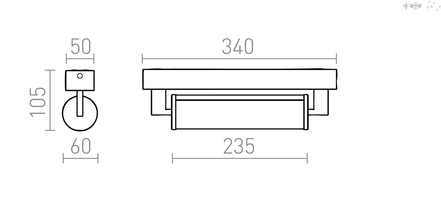 Lumina liniara baie LED integrat IP44 8W | Corp iluminat baie