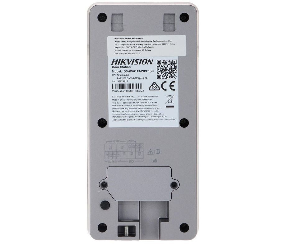 Smartsystem - Videointerfon IP, Wi-Fi / LAN / PoE, cu control acces, Hikvision DS-KV6113-WPE1(C)