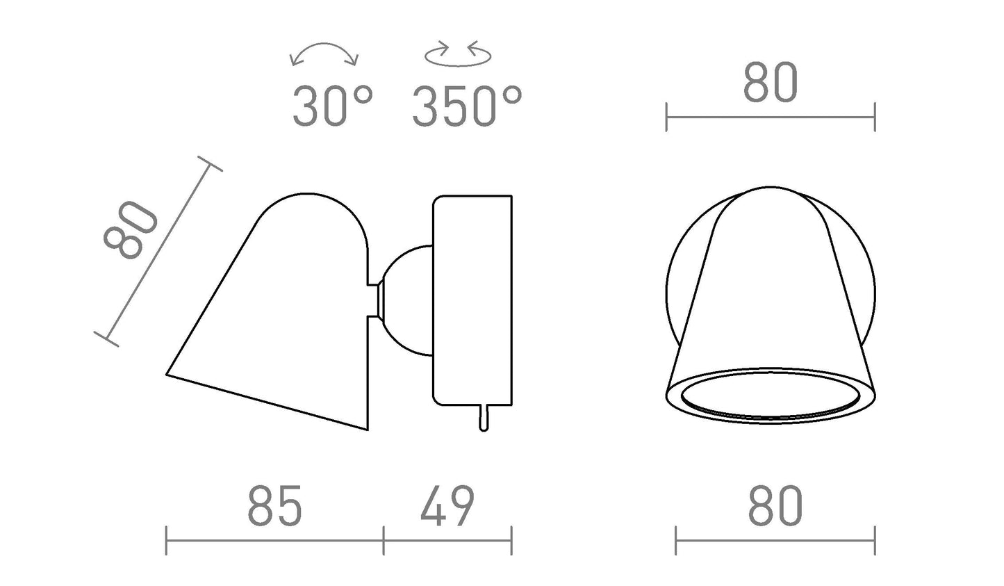 Aplica LED perete cu comutator STIG 5.6W 3000K | Lumina directionala