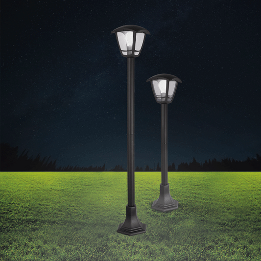 Smartsystem - Stâlp de iluminat pentru grădină Berlin Braytron BR-BG44-00701 – E27, IP44, negru, stil vintage