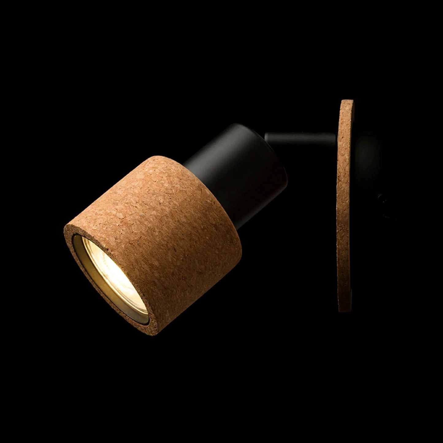 Spot perete pluta si metal negru GU10 | Orientabil LED 4.5W