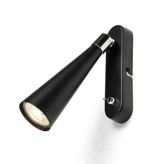 Lampa de perete GU10 negru/crom | Reflector orientabil LED