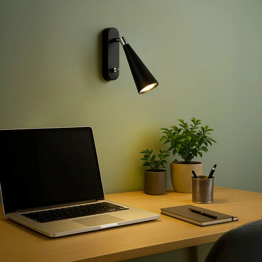 Lampa de perete GU10 negru/crom | Reflector orientabil LED