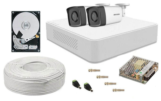 Kit supraveghere video Full HD 2MP cu DVR si HDD 1TB | 2 camere