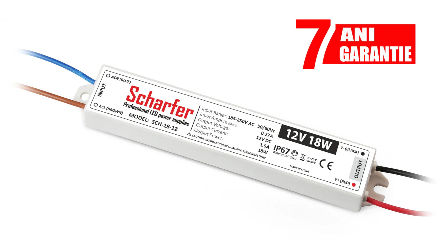 Sursa alimentare LED 12V 18W IP67 Scharfer profesionala