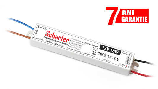 Sursa alimentare LED 12V 18W IP67 Scharfer profesionala
