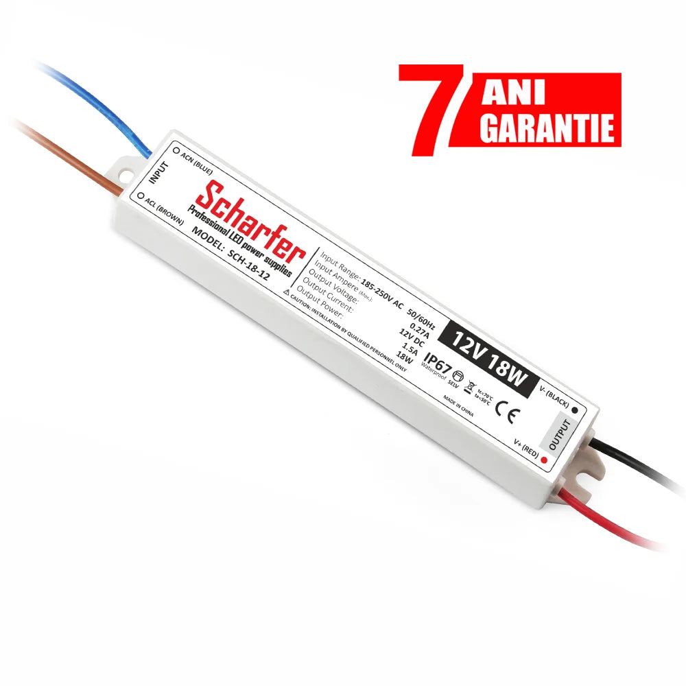 Sursa alimentare LED 12V 18W IP67 Scharfer profesionala