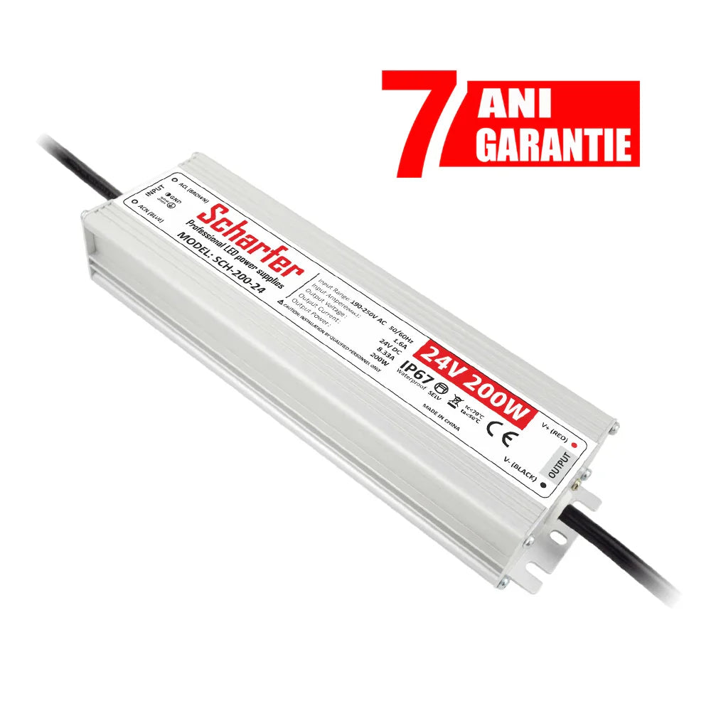 Sursa alimentare LED 24V 200W IP67 Scharfer profesionala