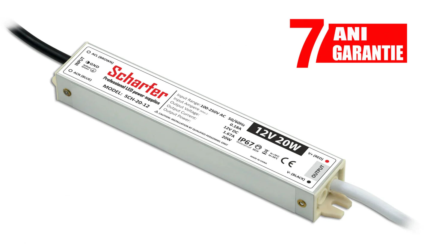 Sursa alimentare LED 12V 20W IP67 Scharfer profesionala