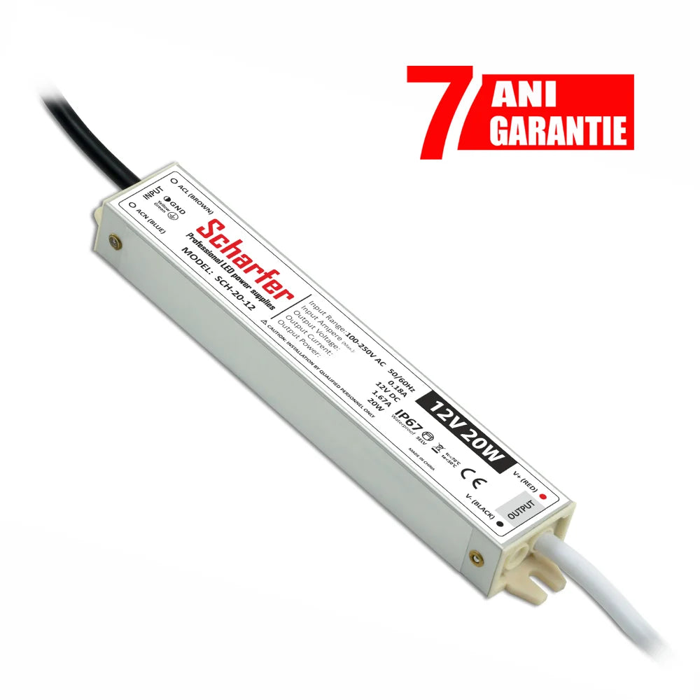 Sursa alimentare LED 12V 20W IP67 Scharfer profesionala