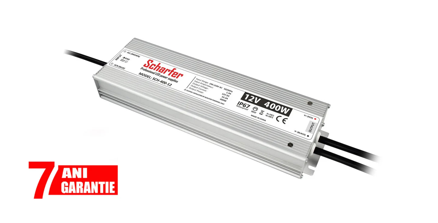 Sursa alimentare LED 12V 400W IP67 Scharfer profesionala