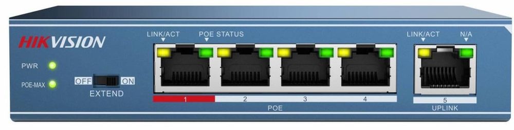 Switch PoE Hikvision DS-3E0105P-E 4 porturi 100 Mbps